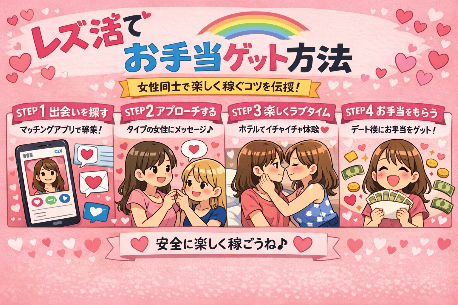 レズ活でお手当ゲット方法🌈💰